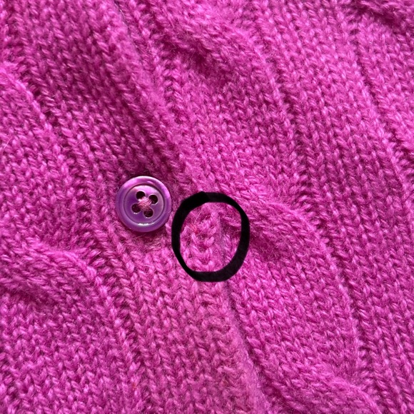Ralph Lauren Black Label Fuchsia Cable Knit Button Down Cashmere Cardigan - Picture 14 of 16